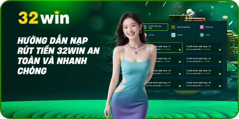 Giới Thiệu 32Win 3 Hướng dẫn nạp rút tiền 32Win an toàn và nhanh chóng
