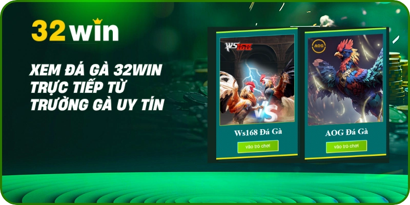 Xem đá gà 32Win trực tiếp từ trường gà uy tín